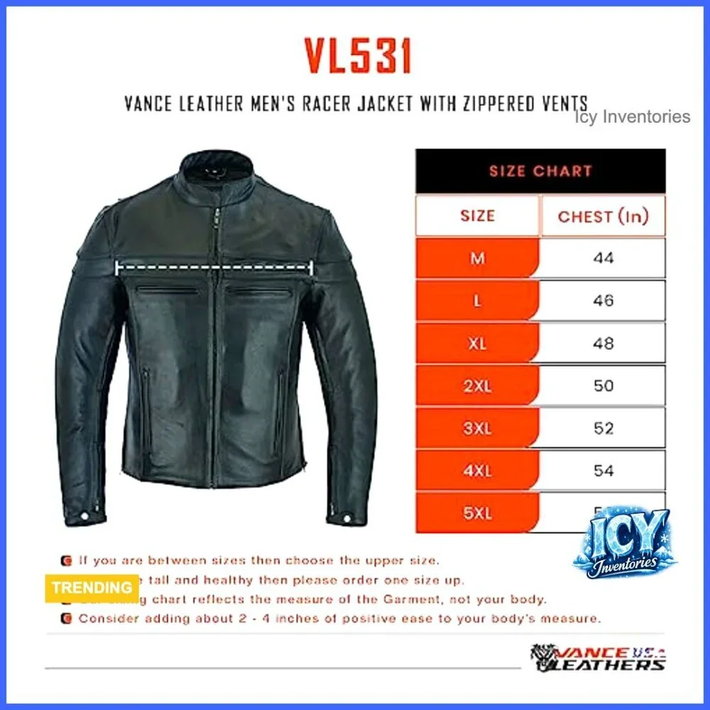 Premium Leather Racer Jacket with Vents and Multi Pockets